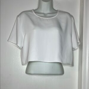 Lavender Brown White Boxy Crop T-Shirt